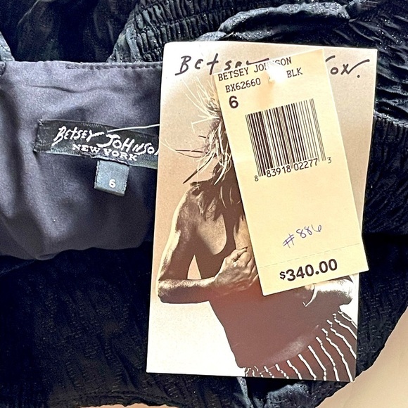 NWT! ($340) Betsey Johnson Black Dress Glitter Rhinestone Formal Party Prom, 6 - Picture 2 of 15